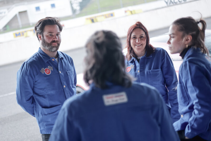 Veste de mécanicien bleue en groupe